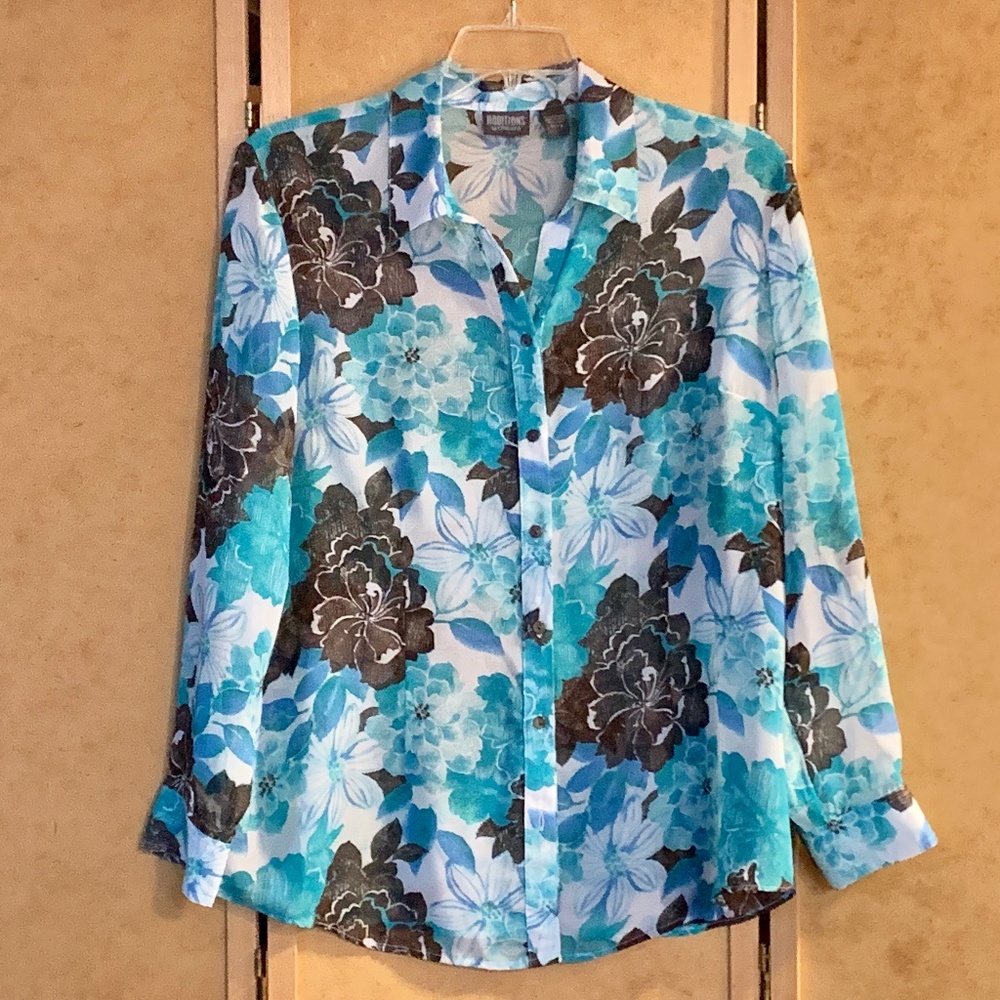 ADDITIONS BY CHICOS Size 3 Long Sleeve Blouse